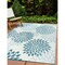 World Rug Gallery Modern Floral Aloha Reversible Recycled Plastic 3' X 5' Blue Outdoor Rug 6069BLUE3X5 - alternate 1